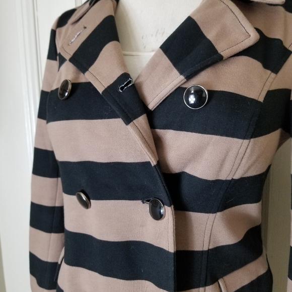 AMBITION black brown stripe lined jacket blazer cotton - Picture 2 of 9